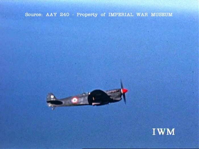 Canne 1945. Fotogramma di un filmato realizzato dall’operatore della RAF Eric W. Coop., per conto della Balkan Air Force agli Spitfire cobelligeranti