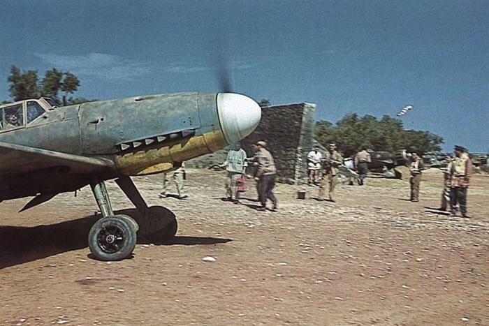 Sciacca, maggio 1943. Messerschmitt Me.109 F-4 della 369a squadriglia (150° gruppo autonomo) 